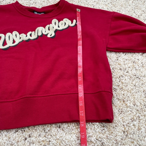Wrangler Script Women's Red Crewneck Drop Shoulder Sweatshirt Medium - Picture 8 of 9